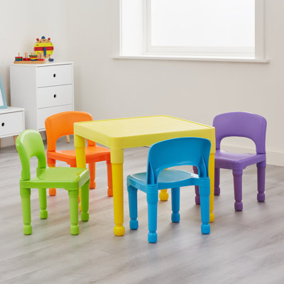 Children's Multicoloured Table and Four Chairs Set