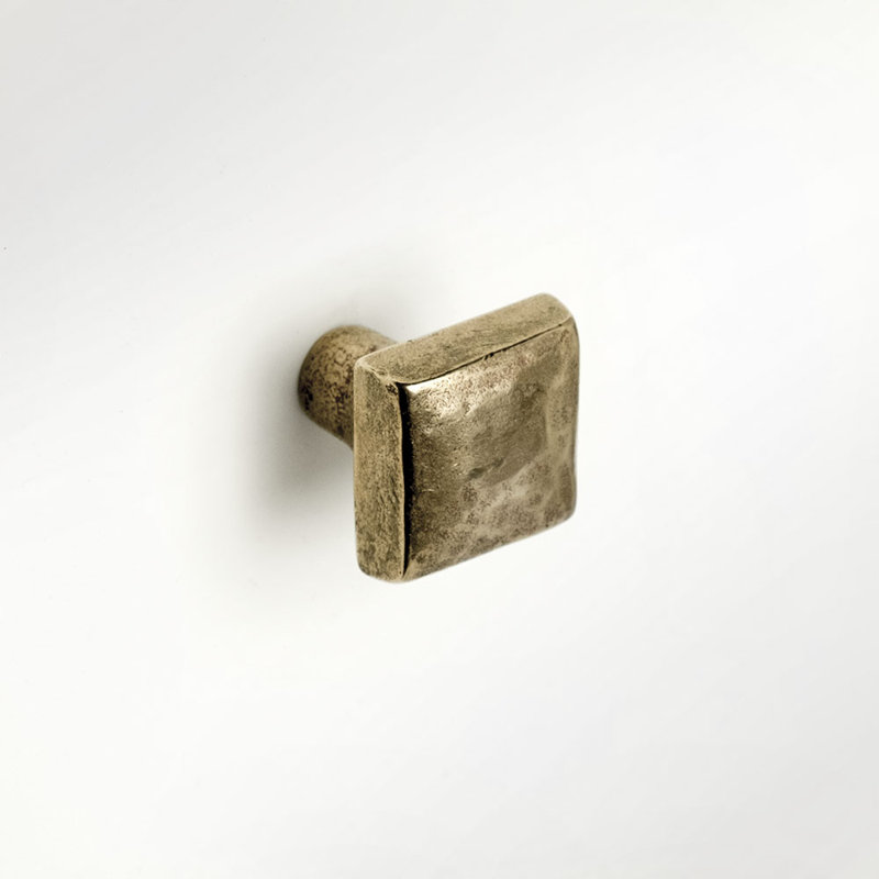 Cabochon Bronze Square Knob, Traditional Bronze