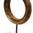 Modern Mango Wood Ring Tabletop Sculpture with Black Iron Stem and Marble Base Decorative Accent Decor