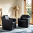 Fauteuil pivotant rembourré en similicuir grand et large avec dossier amovible et coussin de siège Bronnen