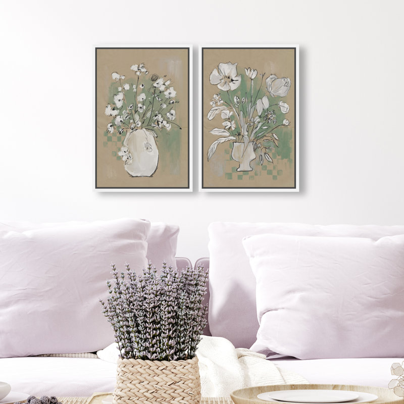 Spring Energy Set Set by Oliver Gal, 16" H x 11" W, White Floater Frame