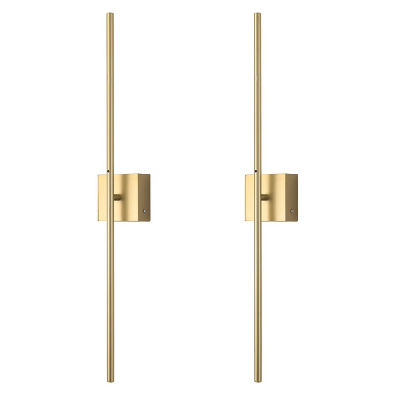 Dimmable Adjustable Color Temperature Chargeable Rotatable Led Wall Lamp With Touch And Remote Control, Gold