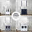 96 In. Bath Vanity White Ceramic Top - Solid Wood, Side Cabinets Scratch & Classy