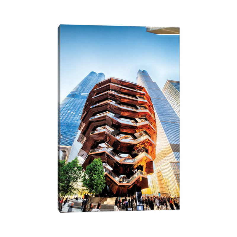 Endless Stairway, The Vessel, New York City by George Oze - Wrapped Canvas Print, 30.48 cm H x 45.72 cm W