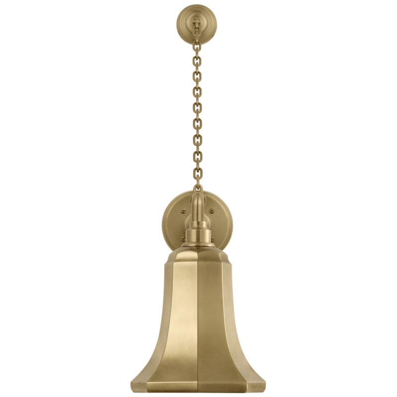 Thomas O'Brien, "Academy 17.5" Anchored Mack Barn Light in Hand-Rubbed Antique Brass with 7.5" Savannah Shade
