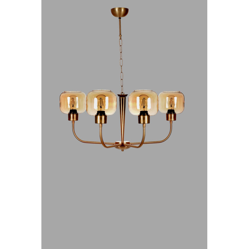 Lustre, 4 étages, Quatre lumières, Miel / or