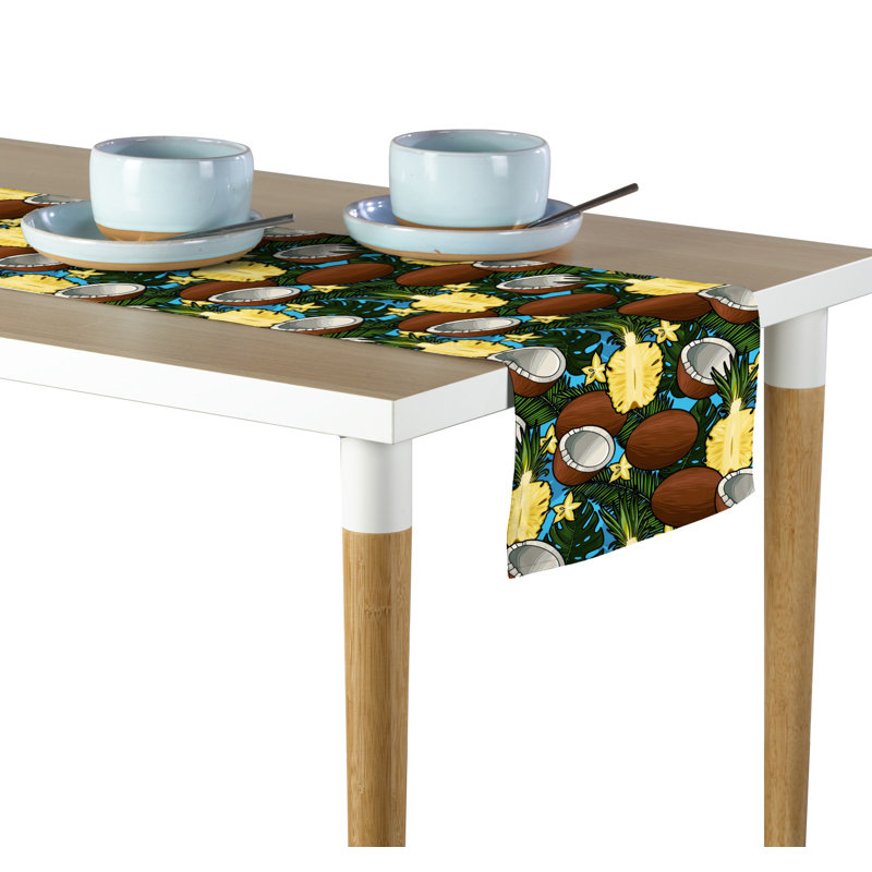 Orele Coconuts Pineapples Table Runner, 72" x 12"