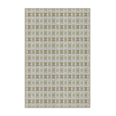 Tapis vert/brun à motifs