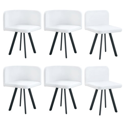 Nouveau code: W3875P370931 Ensemble de six chaises élégantes en polyuréthane blanc moderne - deux conceptions, esthétique unifiée.
