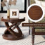Table de bout en bois et table d'appoint avec base en X Retro Retro-1262653058
