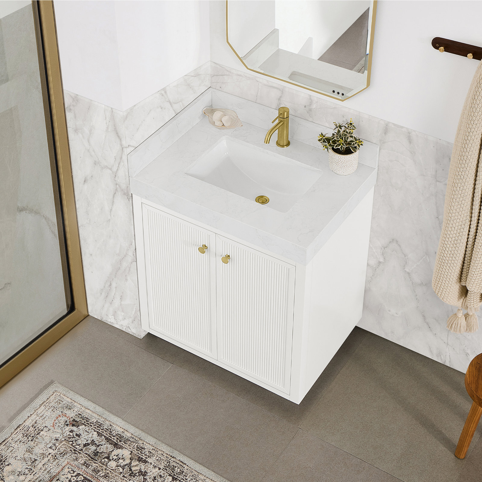 Thea 30" Single Bathroom Vanity, White