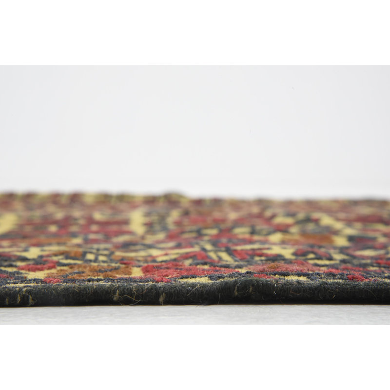 Tapis de la zone en laine rouge/beige 4 pi 3 po x 6 pi 7 po one-of-kind main-noué la Warminster