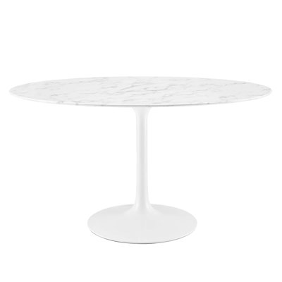  Lippa Oval Artificial Marble Dining Table