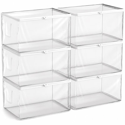 Sorbus 90L Clear Storage Bag, Foldable Plastic with Zipper & Handles for Clothes & Blankets - 6 Pack
