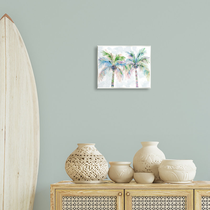 "Soft Palm Tree", art mural sur bois par Ziwei Li