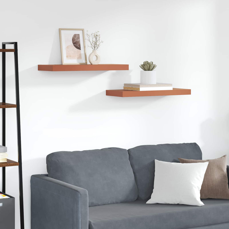 Floating Shelf, 4cm H x 60cm W x 23cm D, Red
