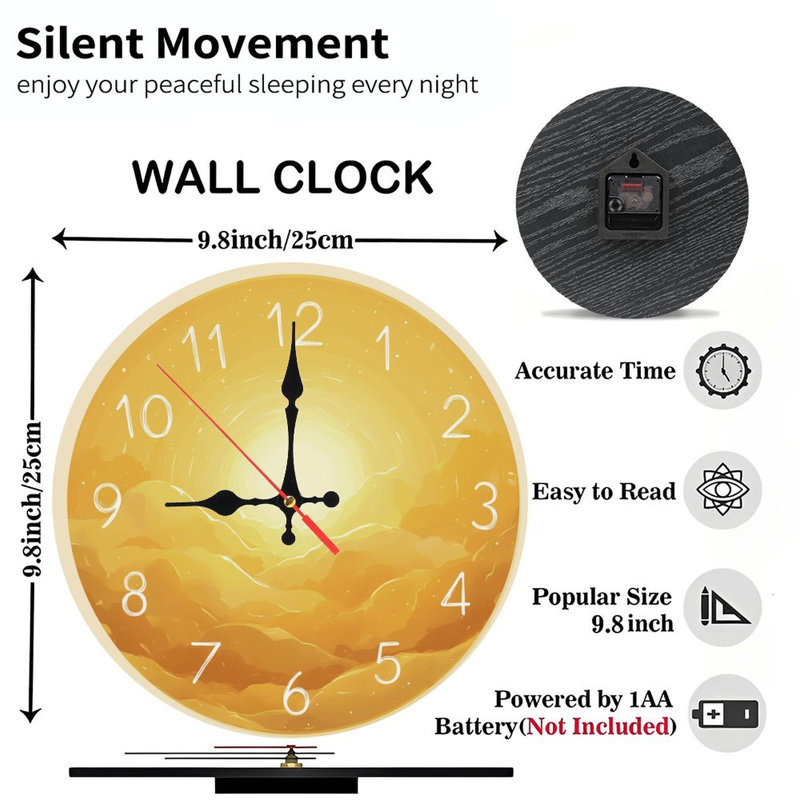 Horloge avec paysage de lever de soleil