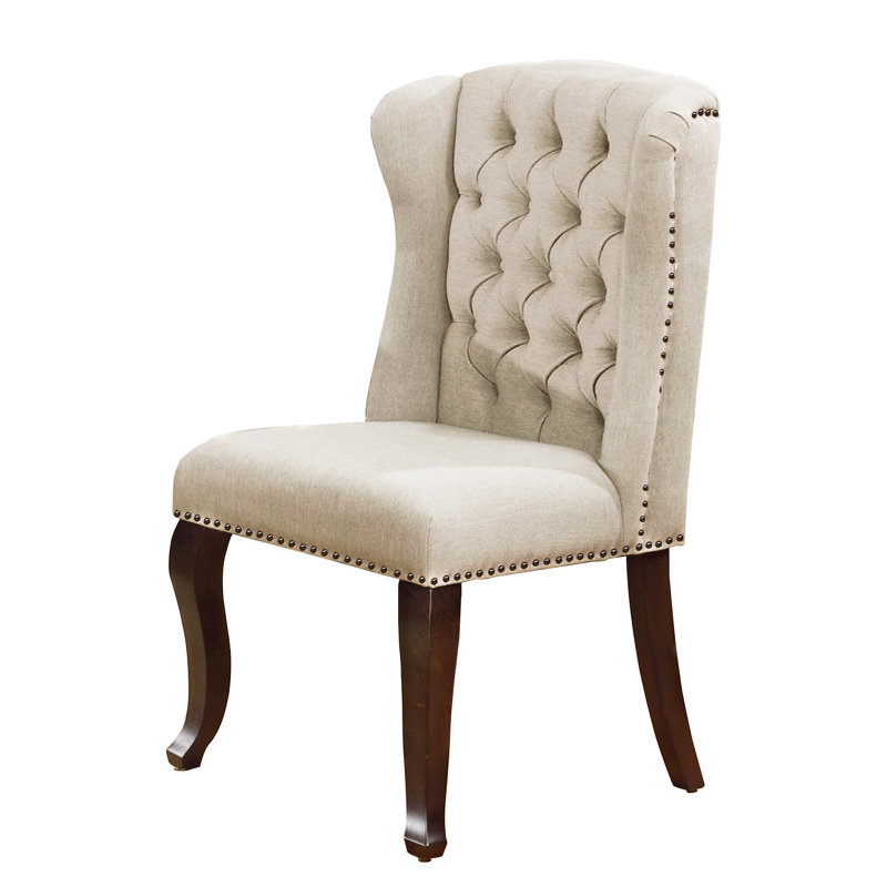Chaise d'appoint rembourrée Andris, Beige, 1