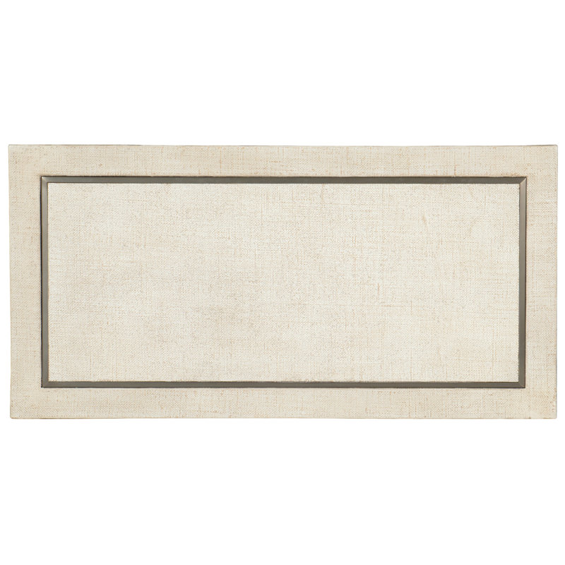 Transitional Cream Lacquered Burlap 1-Drawer Nightstand