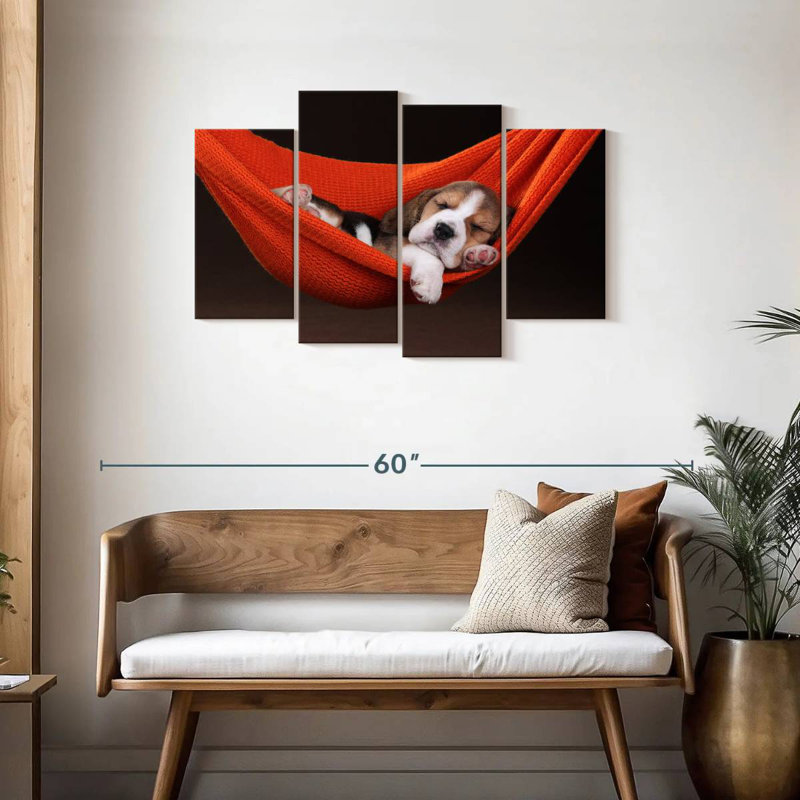 Brampt Beagle In Hammock, 27" H x 43" W