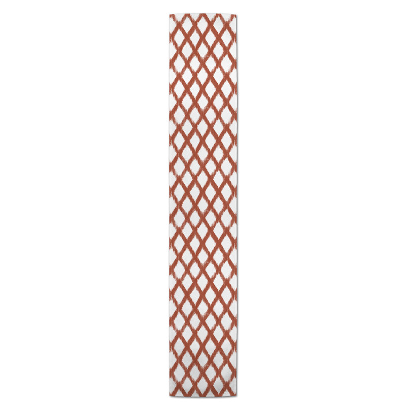 Koziol Geometric Table Runner, 72" L x 16" W, Rust, Geomatric