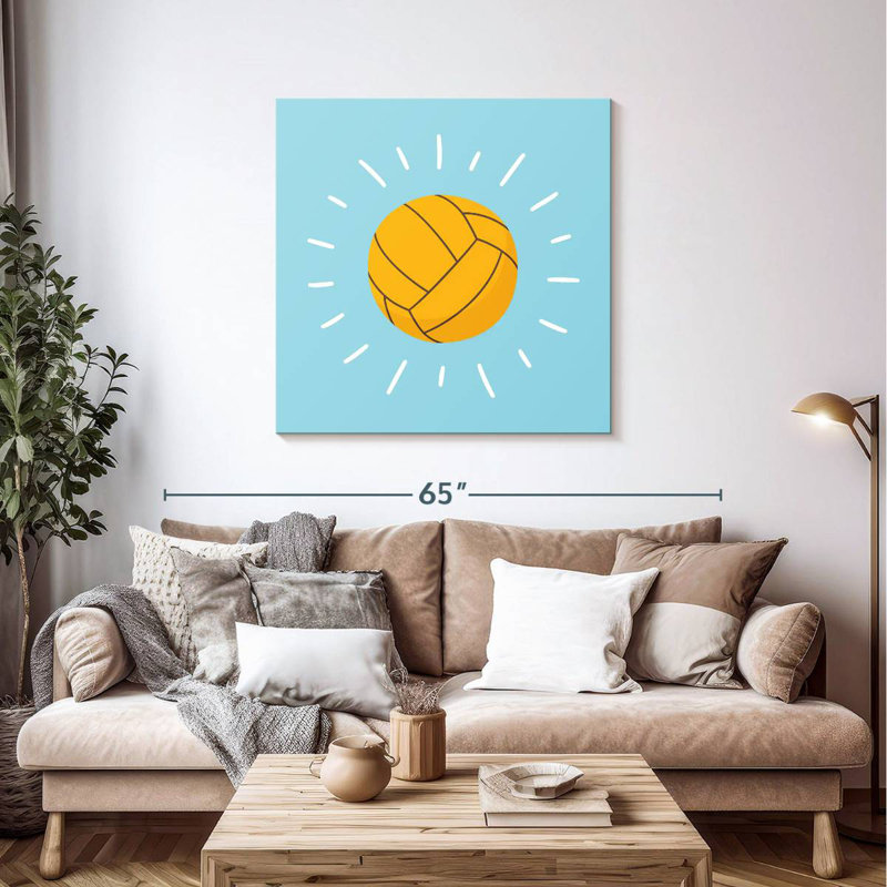 Ballon de water-polo Arney sur fond bleu, H 39 po x l 39 po