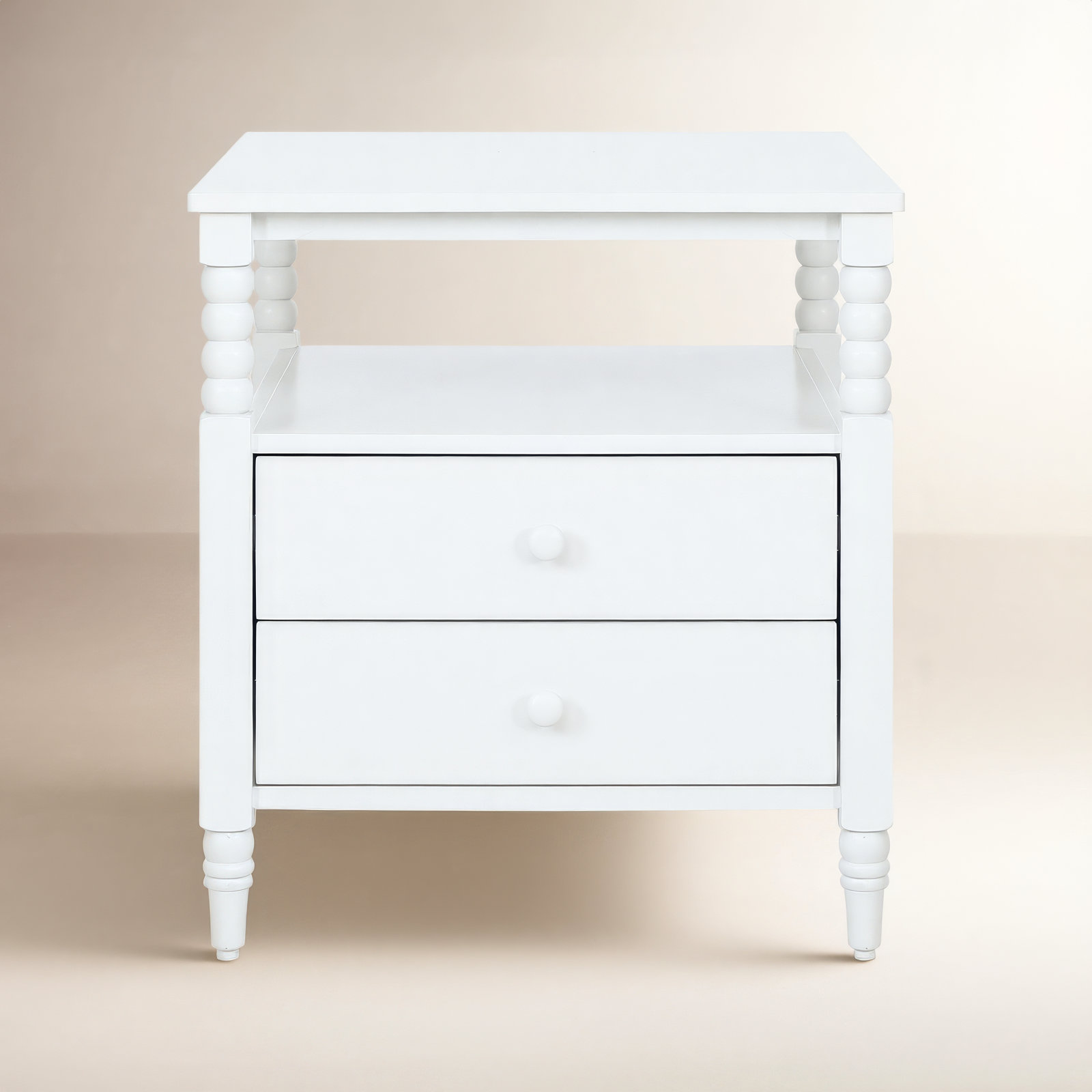 Benbrook 2-Drawer Mahogany Nightstand, White