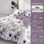 Ensemble de housse de couette à motif d'hortensias et de lotus mauve Lunaria - 100% coton à longues fibres, doux et respirant-133031454