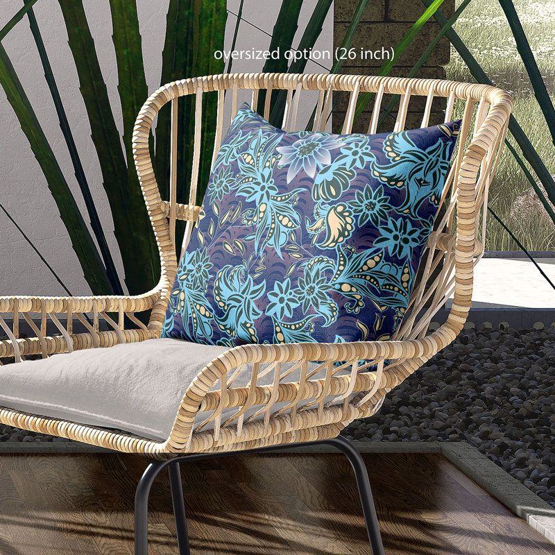 Housse et insert de coussin décoratif intérieur / extérieur en mélange de polyester, 16 po x 16 po