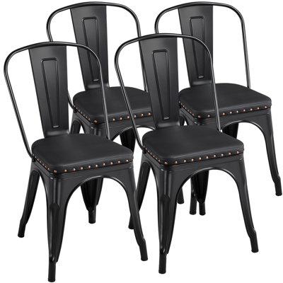 Chaise d'appoint à dossier en lattes de métal Hellam