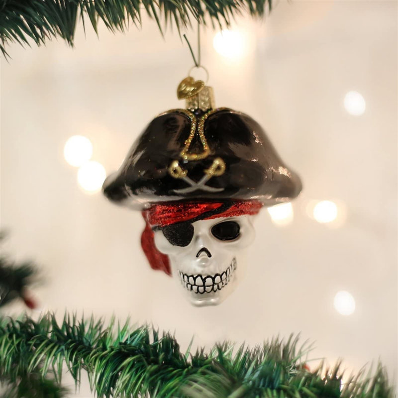 Ornement en verre soufflé pour arbre de Noël Old World Christmas, Jolly Roger