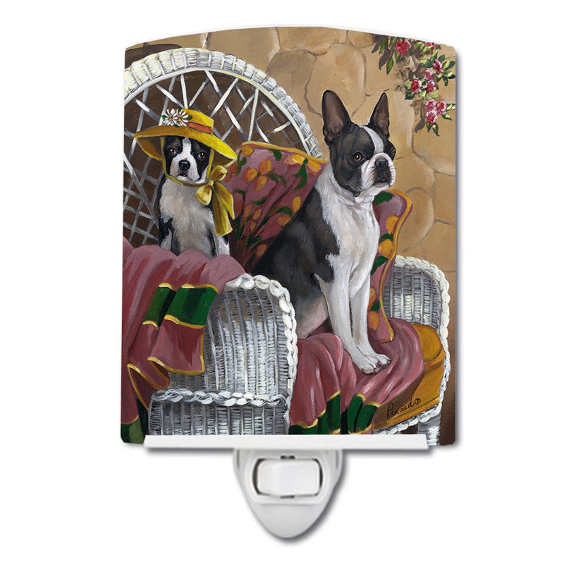 Veilleuse Westie, Boston terrier bijoux de terrasse
