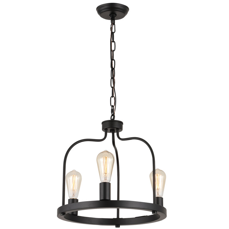 Black Chandelier 3-Light Modern Farmhouse Pendant Lighting