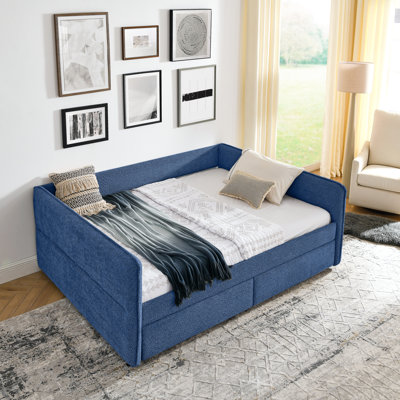 Grands lits peu encombrants, lit de jour capitonné Boucle, solution de rangement moderne
