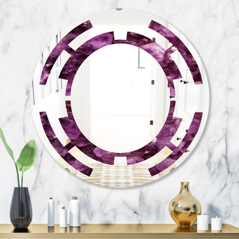 Miroir mural sans cadre moderne space gemme, 31,5 po x 31,5 po
