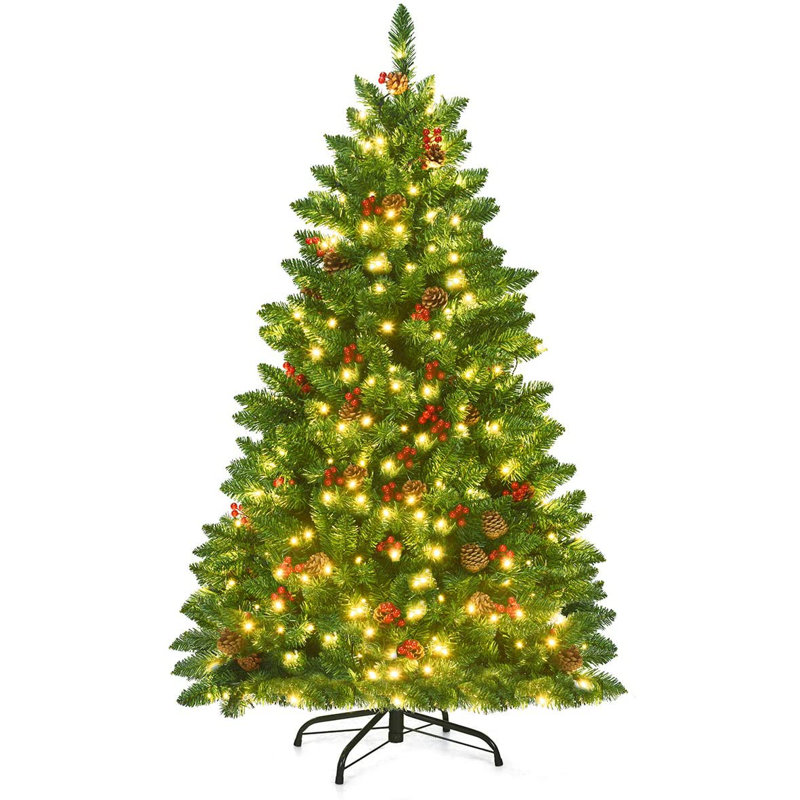 Lighted Artificial Christmas Tree, 135cm H x 82.5cm W x 82.5cm D