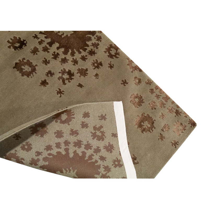 Hand Woven Cotton and Wool Floral Area Rug