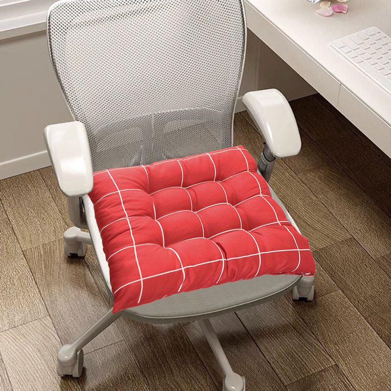 Seat Cushions For Home Use- Tufted Corduroy Floor Cushions For Living Room Tatami-16 Inch, Red
