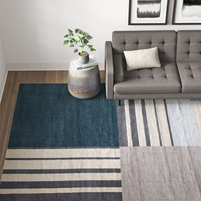 Aslin Geometric Beige/Green/Charcoal Area Rug