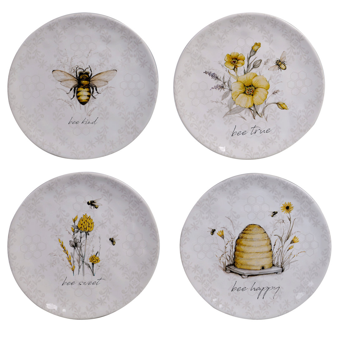 Certified International Bee Sweet Set/4 Salad Plate  4 Asst. Certified International