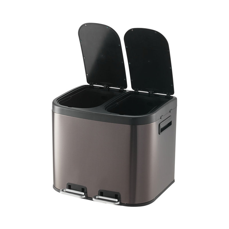 410 Stainless Steel Manual Lift Waste Bin - 20L