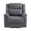 Ensemble de canapés contemporain 3 pièces pour salon, canapé inclinable, causeuse, fauteuil, revêtement en microfibre grise, mobilier confortable en bois massif
