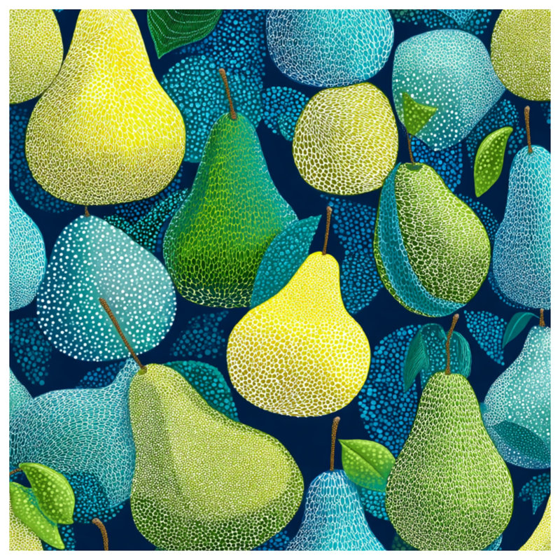 Patterned Pear Illustration Quilted Bedspread All Sizes, Twin