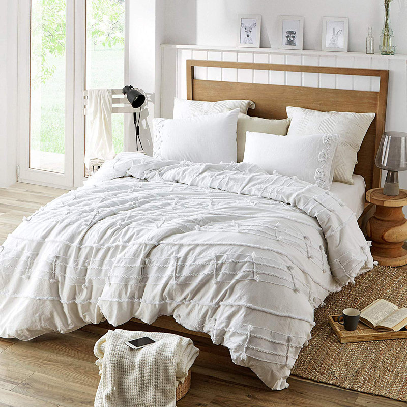 Cotton Blend Geometric Shapes Duvet Cover, Queen Duvet Cover