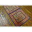 Ivory Beige Cream White , Purple Ivory Beige Cream White and Purple Hand Knotted Wool Pile Antique Chinese Baotou Allover Three Squares Scatter Rug