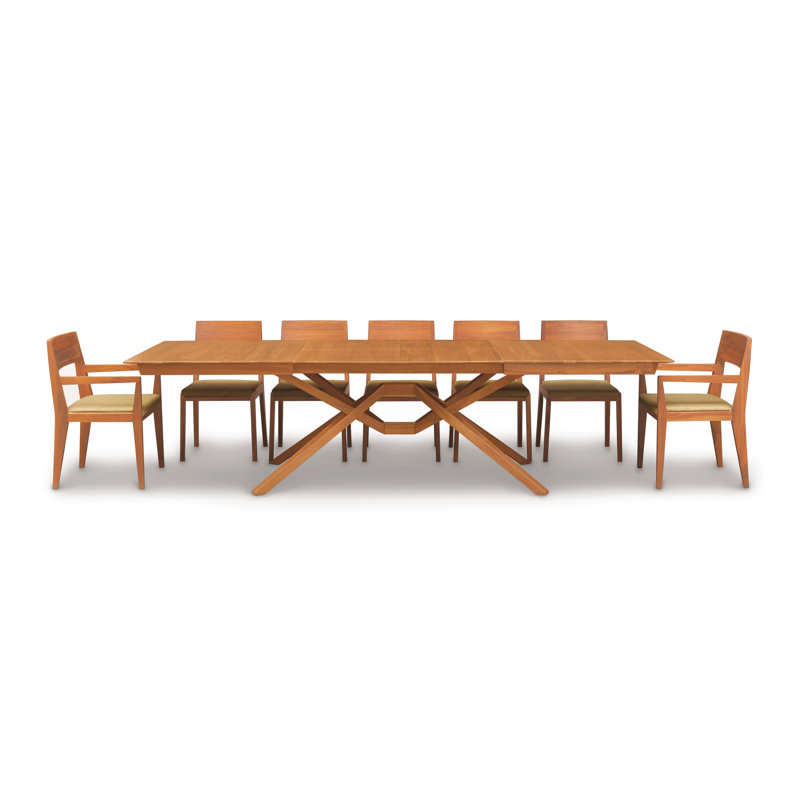 Exeter Single and Double Leaf Extension Dining Table, 42" W x 72"/92"/112" L, Natural Cherry, 2