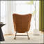 Ensemble chaise berçante à bascule en tissu Teddy avec repose-pieds et poche de rangement latérale, base en bois massif.-1081843047