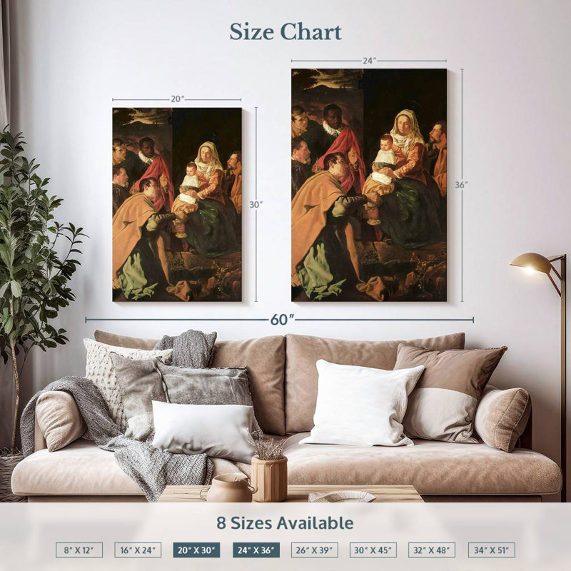 Leisha adoration des mages 1619, H 36 po x l 24 po