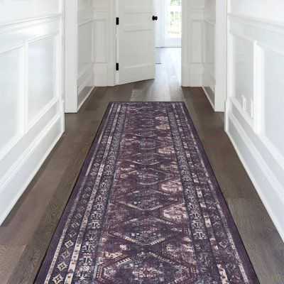 2'6''X10' Runner, Washable Rug, Low-Pile, Non-Slip, Non-Shedding, Foldable, Kid&Pet Friendly - Area Rugs For Living Room, Bedroom, Kitchen, Dining Room Rug (2'6''X10')