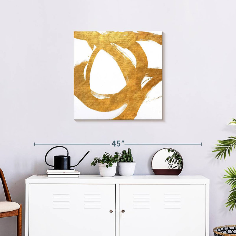 Avery Gold Circular Strokes I, H 24 po x l 24 po